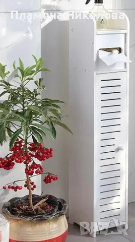 Водоустойчив шкаф за баня,ултра тънък рафт за съхранение,подходящ за малки пространства, снимка 1