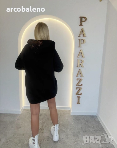 Стилна дамска рокля с качулка, снимка 4 - Рокли - 53627217