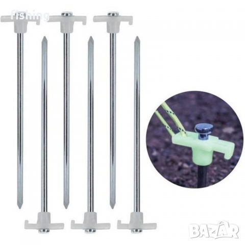 Флурисцентни колчета за палатка Bivvy Pegs Luminous