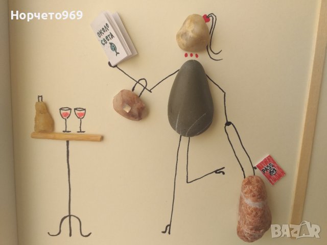 Ръчно изработено персонално пано от морски камъчета, снимка 2 - Картини - 39700216