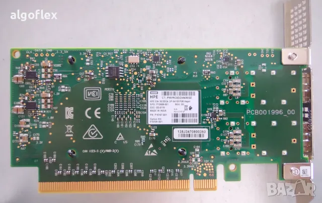 Mellanox ConnectX-5 DP 25G SFP28 PCIe3 x16 MCX512F-ACAT LAN Платка, снимка 3 - Мрежови адаптери - 47921761
