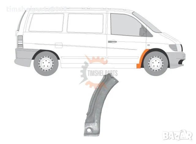 Предна вежда за калник за Mercedes Vito W638 1996-2003 - Пасажерска страна