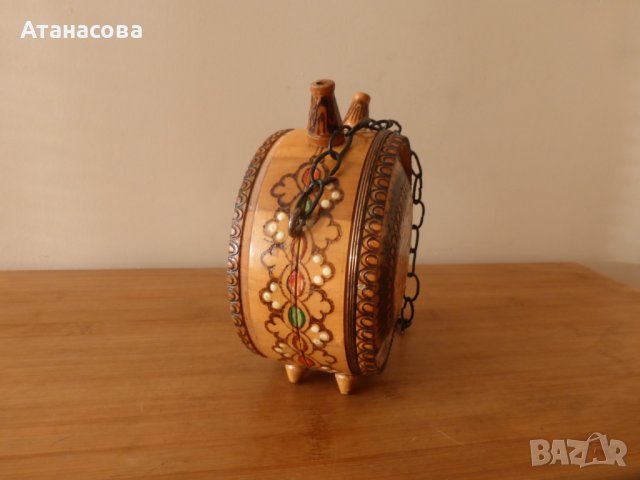 Малък бъкел с пирография бъклица, снимка 4 - Антикварни и старинни предмети - 41670589