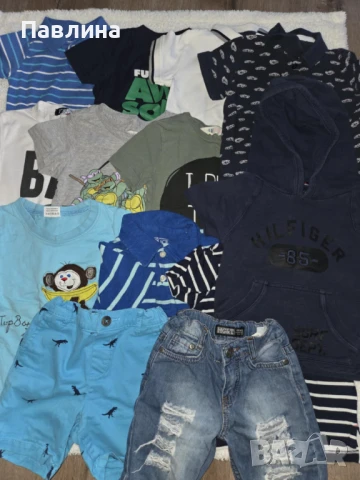 Лот от 11 Тениски и Два Къси Панталона за Момче - 18-24м