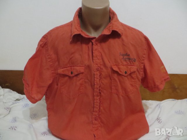 Мъжка риза с къс ръкав от лен Angelo Litrico