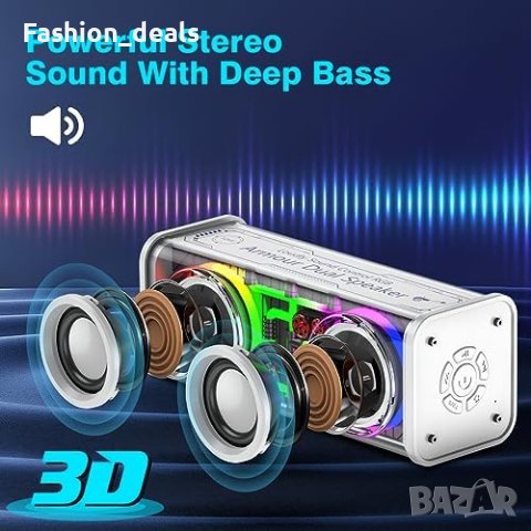 Нов преносим безжичен високоговорител 10 W стерео звук Колонка музика, снимка 5 - Слушалки и портативни колонки - 41964969