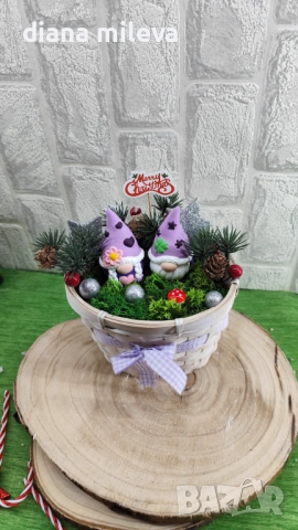 Коледна аранжировка с гномчета!, снимка 7 - Декорация за дома - 52497725