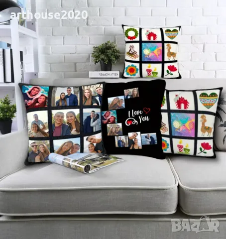 Възглавничка с 9 Ваши снимки - персонализирана декорация за дома