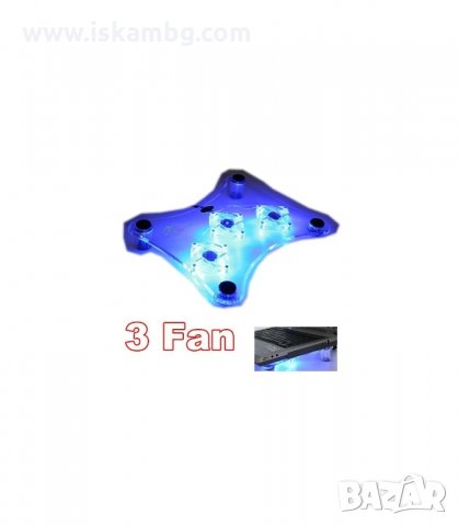 USB ОХЛАДИТЕЛ ЗА ЛАПТОП С 3 ВЕНТИЛАТОРА И НЕОНОВА СВЕТЛИНА - код 738, снимка 2 - Друга електроника - 34116692