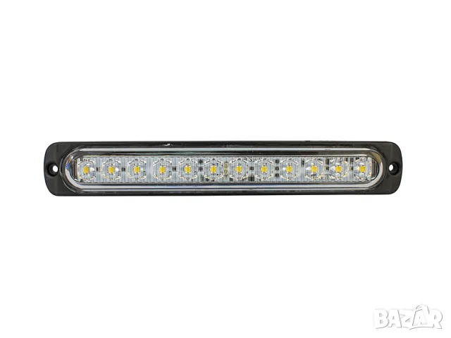 Мигащ LED габарит с рефлектор 12 LED 12-24V с бяла светлина