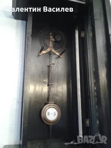 Старинен немски стенен часовник порцеланов циферблат, снимка 3 - Антикварни и старинни предмети - 48240157