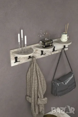 Дървена закачалка за стена - 5 цвята / Стенна закачалка, снимка 8 - Закачалки - 49347471