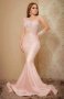 Бална рокля от сатен с 3 Д апликация, снимка 1 - Рокли - 40849765