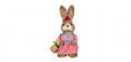 Великденска декоративна фигура, Зайче с розова рокля и кошница, снимка 1 - Декорация за дома - 36035058