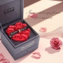 Подаръчен комплект сребърно колие сърце и обици в луксозна кутийка с вечни роза, снимка 7