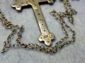 СТАР СРЕБЪРЕН КРЪСТ СРЕБРО 925 с ФАСЕТИРАНИ КРИСТАЛИ и СРЕБЪРНА ВЕРИЖКА с НУЖДА от ЗАКОПЧАЛКА 22266, снимка 13