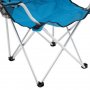 Комплект от 2 броя сгъваеми столове, плаж, къмпинг, градина, рибарски стол, до 120 кг, сини, снимка 4