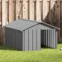 vidaXL Кучешка къща сива 116,5x153x81,5 см поцинкована стомана, снимка 2