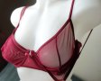 80В сутиен в бордо и двойни тюлени чашки, снимка 3
