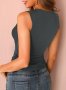 Едноцветен дамски топ с кухи рамена и плетено деколте, 3цвята - 023, снимка 7