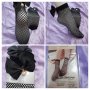 Черни къси чорапи мрежа с пандела с мънисто и изчистени , снимка 1 - Бельо - 40957364