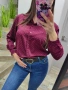 Дамска риза с камъчета цвят бордо, снимка 1