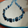 Дамско колие - естествени перли и седеф в тъмно синьо , снимка 1 - Колиета, медальони, синджири - 44808100
