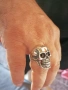 Уникален мъжки сребърен пръстен - череп, снимка 3