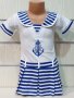 Нова детска моряшка рокличка с трансферен печат Котва, от 1 година до 8 години, снимка 1 - Детски рокли и поли - 29039712