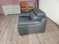 Италиански сив кожен фотьойл Ancona, снимка 2