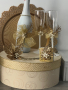 Сватбен комплект, сватбени чаши, кутия за дарове, снимка 1 - Сватбени аксесоари - 44632126