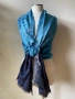 Син, леопарсов шал от 100 % коприна, снимка 2