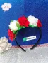 Китка за глава в червено и бяло (вариант 6) , снимка 1