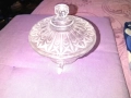 Кристална купа от соца за бонбони и друго с капак нова Фи-153мм и Н-168мм, снимка 2