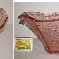 Старинна фруктиера жардиниера ар деко розово стъкло 27 см, почти отлична, снимка 2 - Декорация за дома - 40754313