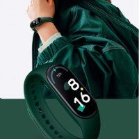 Цветна каишка за XIAOMI  Mi Band 5, Mi Band 6, 7 зелен цвят, снимка 2 - Каишки за часовници - 32292046