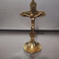 красив стар бронзов масивен кръст разпятие, снимка 4 - Антикварни и старинни предмети - 41968078