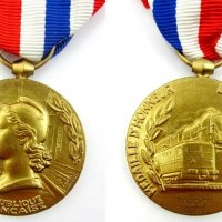 Почетният медал на Френските железници-Златен и сребърен медал, снимка 1 - Колекции - 34066454