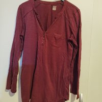Вишнева мъжка риза тънка от 100% органичен памук, снимка 1 - Ризи - 40902010