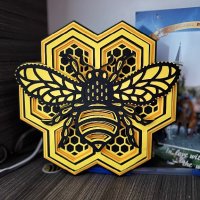 3D картина Пчела мандала (многослойна), снимка 2 - Картини - 40049134