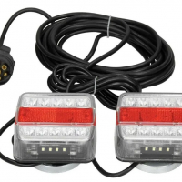 Комплект LED Стопове 12V с Магнит и Окабеляване за Ремаркета Колесари Платформи МПС 2бр., снимка 3 - Части - 29680918
