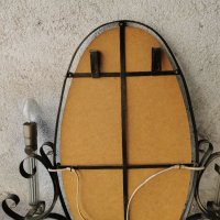 Старо огледало, желязна рамка, нощни лампи, снимка 12 - Антикварни и старинни предмети - 40072511