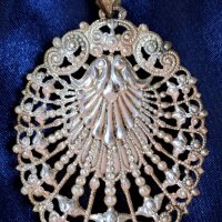 Винтидж медальон със седеф, снимка 6 - Антикварни и старинни предмети - 39883495