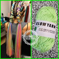 Удивително Светещо Влакно / Прежда за Коса - GLOW Yarn Hair Braids! КОД : glow9 💗 👑 💋, снимка 5 - Аксесоари за коса - 41720736