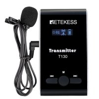 Retekess безжичен акумулаторен предавател T130/lavalier микрофон/aux 3.5 mm/99 канала/екскурзии, снимка 1 - Микрофони - 41342283