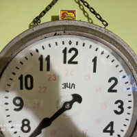 Стар Голям Руски Механичен Стенен Часовник ЗЧЛ , снимка 2 - Антикварни и старинни предмети - 44533508