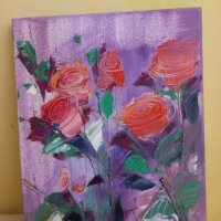 Продавам картина 7 Рози Маслени бои,, снимка 3 - Картини - 41913089