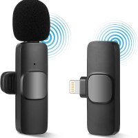 Безжичен петличен микрофон за iPhone iPad и Type C, снимка 2 - Микрофони - 41762426