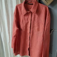 BETTY BARCLAY ЛЕНЕНА риза оранжева, цвят сьомга- XXL, снимка 2 - Ризи - 40895014