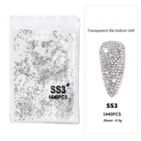 1440 супер ситни сиви сребристи камъчета диамантчета диаманти за декорация украса нокти маникюр плик, снимка 1 - Продукти за маникюр - 36338439